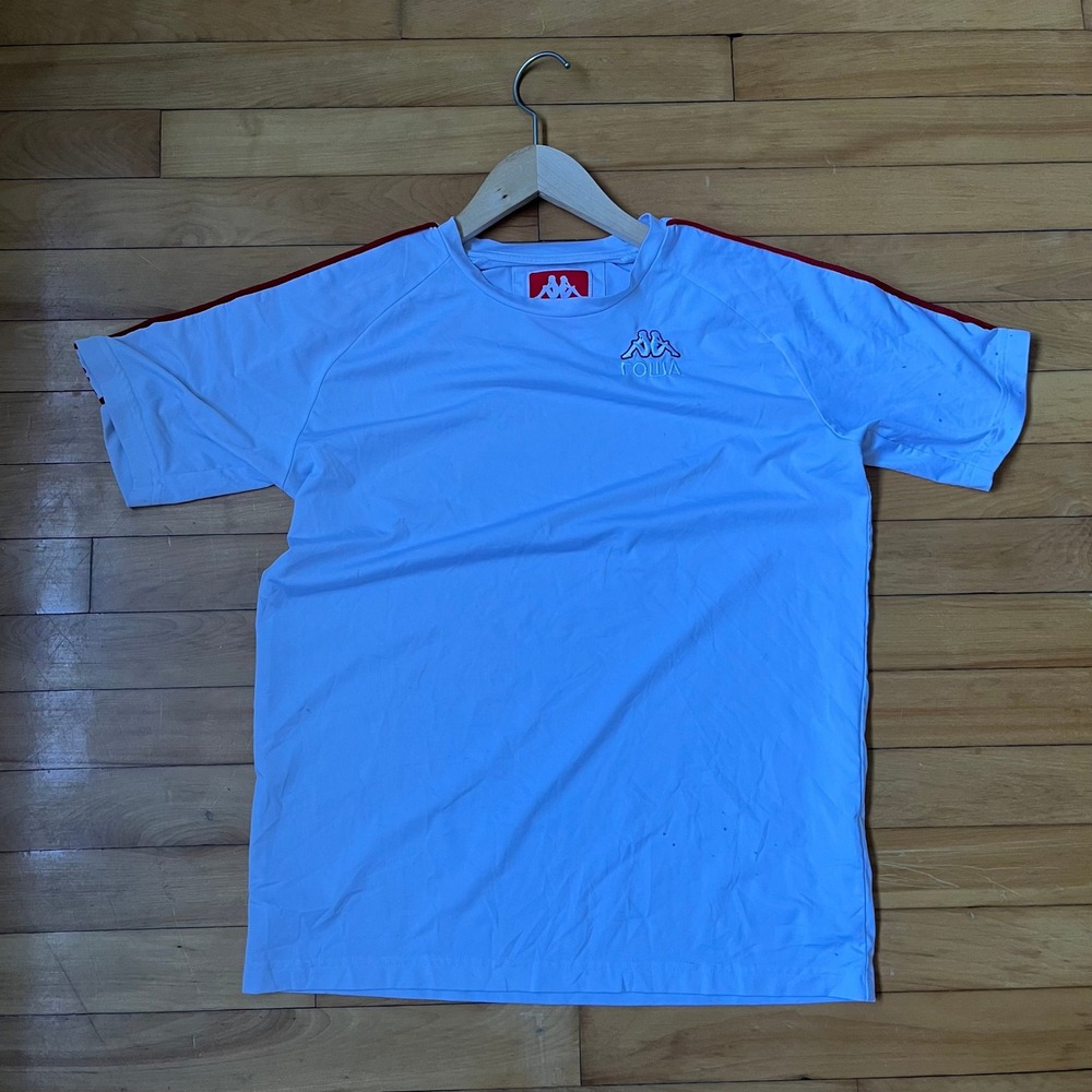 Gosha Rubchinskiy x Kappa White Red Logo Tape Jersey T-Shirt Mens Medium